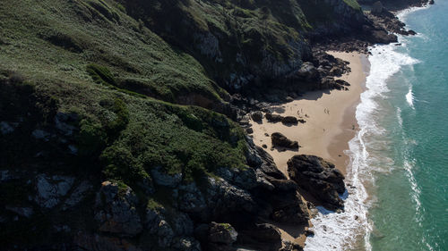 High angle view of beach