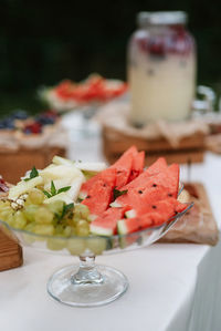 Close-up of food on table