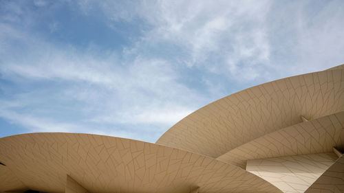 Low angle view of roof against sky