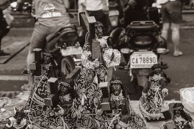 Statue of toys at market stall