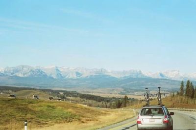 Scenic view of mountains against sky
