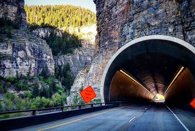 Road passing through tunnel