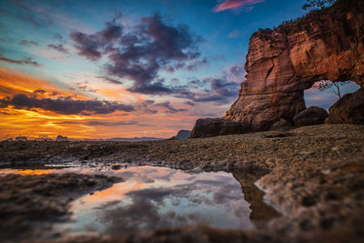 Rock formations at sunset