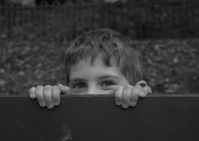 Close-up portrait of cute boy