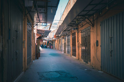 Empty streets of marrakesh's medina, no people. morocco.
