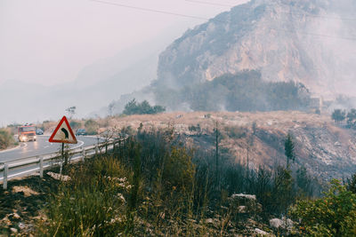 Scenic view of mountains against sky