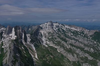 Panoramic view of mountains against sky