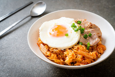 Close-up of food in bowl on table