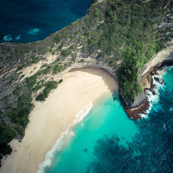 High angle view of beach