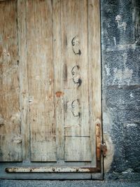 Close-up of wooden door