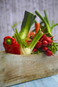 Close-up of vegetables on table