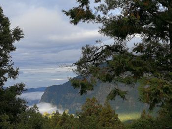 Scenic view of landscape and mountains against sky