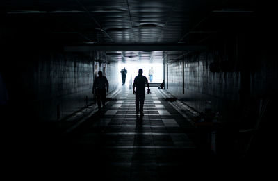 People walking in underground walkway