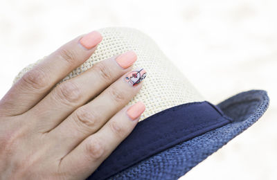 Close-up of woman hand with tattoo