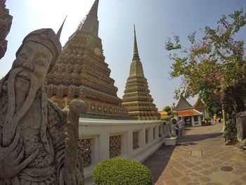 Statue of temple against sky