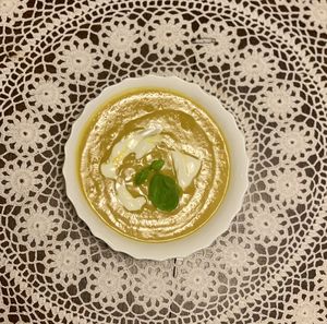 High angle view of pasta in plate