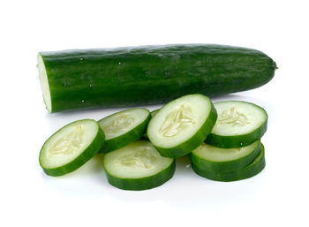 Close-up of green beans against white background