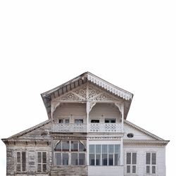 Low angle view of historic building against clear sky