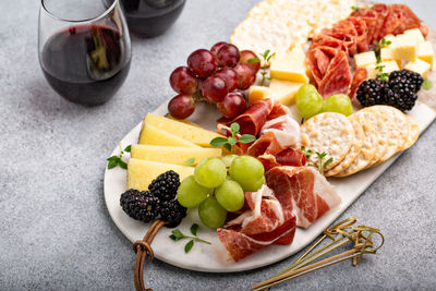 Close-up of food in plate on table