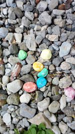 Close-up of multi colored pebbles