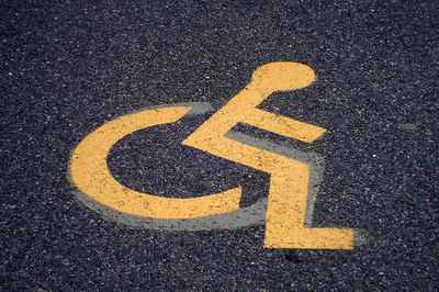 Close-up of disabled parking sign