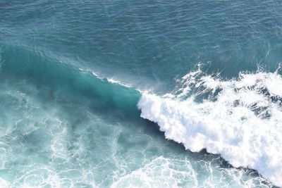 High angle view of waves in sea