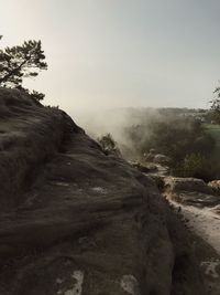 Scenic view of landscape against clear sky