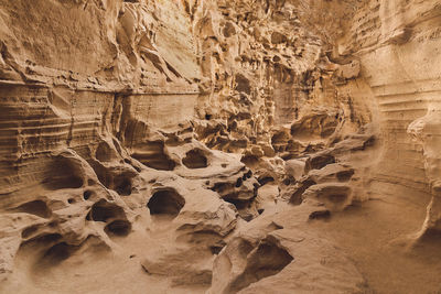 Close-up of rock formation in desert