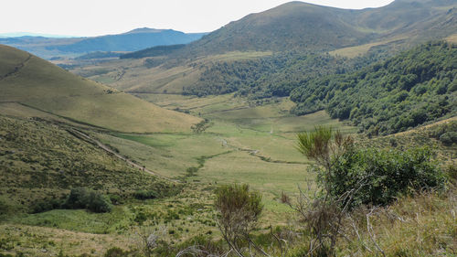 Scenic view of landscape and mountains