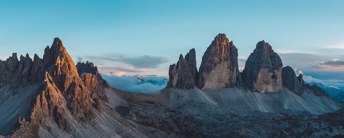 Panoramic view of mountains against sky