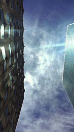 Low angle view of skyscrapers against sky