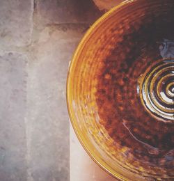 Close-up high angle view of table