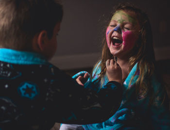 Children playing at home