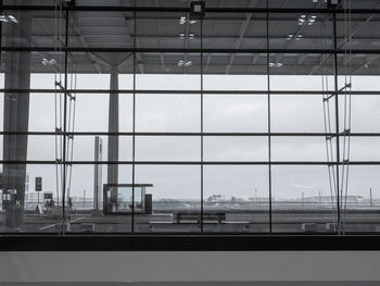 Reflection of sky on glass window