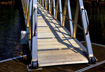 View of pier on bridge over river