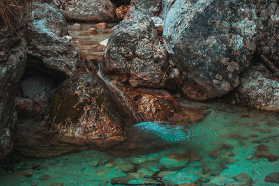 Full frame shot of rock formation in sea