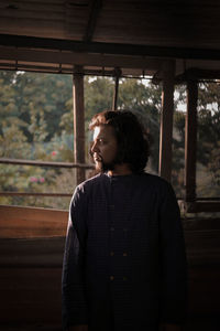 Young man looking away