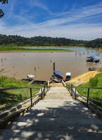 Scenic view of river against sky