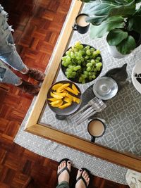 Low section of person preparing food