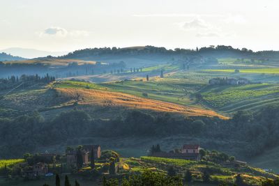 High angle view of landscape against sky