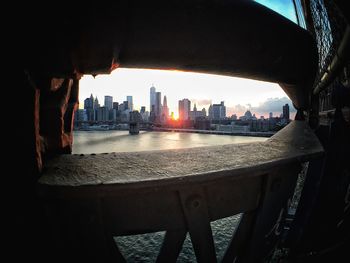 Bridge over river in city