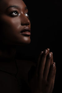 Close-up of woman looking away