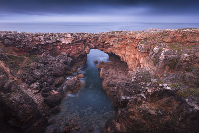 Rock formations in sea