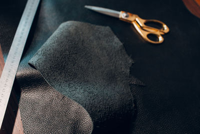 High angle view of eyeglasses on table