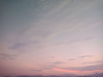 Low angle view of sky at sunset