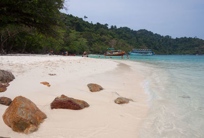 Scenic view of beach against sky