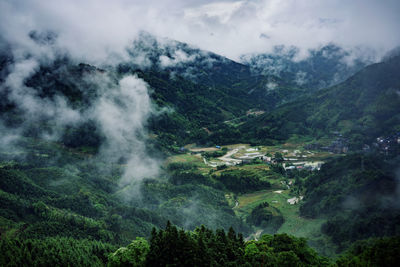 Scenic view of mountains against sky