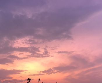 Low angle view of sky at sunset