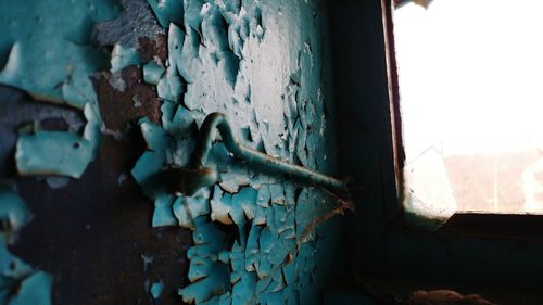 Close-up of weathered window