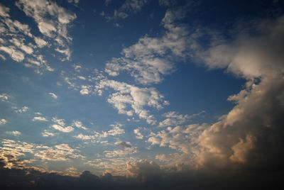 Low angle view of clouds in sky